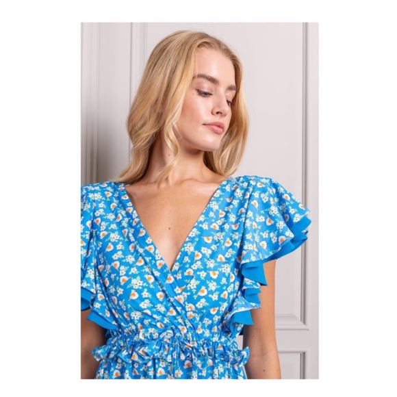 SENLIS | Dresses | New Senlis Amalie Floral Ruffle Midi Dress | Poshmark